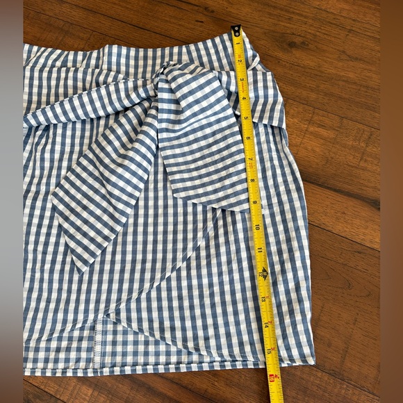 Super Down Karina Front Tie Skirt Blue White Gingham Women’s XS NWOT - Picture 5 of 7